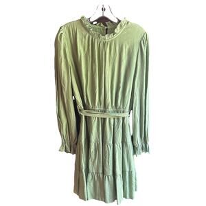 Sage Green Long Sleeve Folkloric A-line Dress - Lined - Womens  Large NWOT